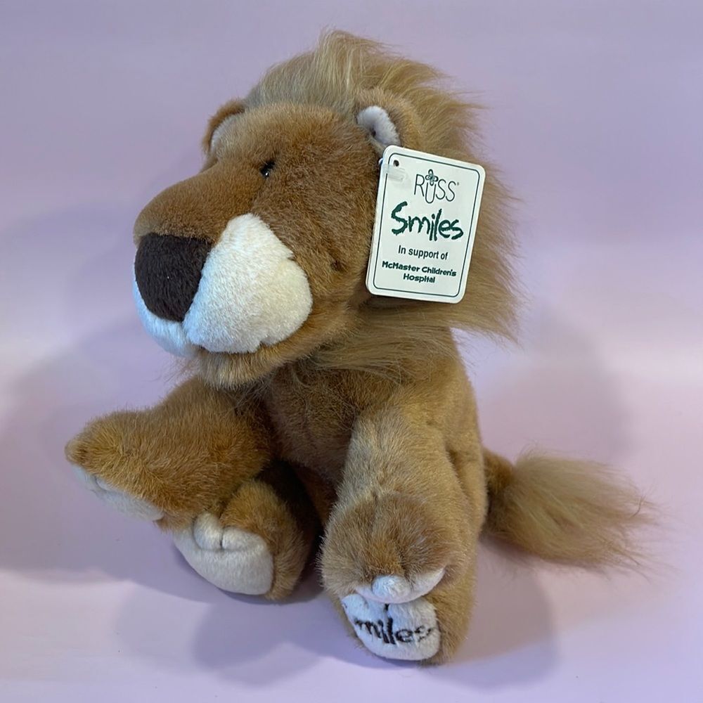 Leroy the Lion Smiles by Russ Berrie for McMaster Children’s Hospital NWT EUC